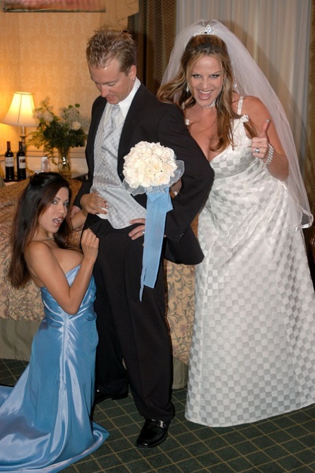 Newlywed Kelly Madison Shares Her Husband With A Hot Young Brunette Bridesmaid