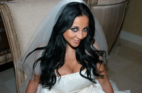 Raven Haired Pornstar Audrey Bitoni Bares Fake Tits On Her Wedding Day