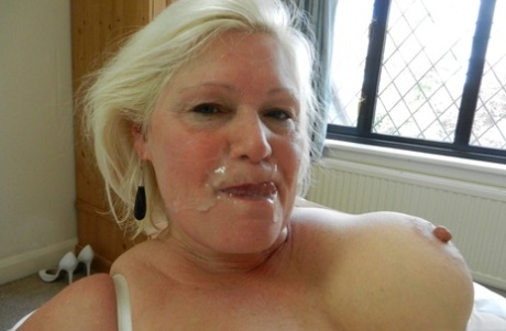 Fat Blonde Granny Lacey Starr Gets Blacked From Behind And Enjoys A Facial