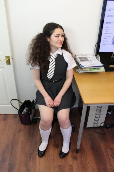 Curly haired student Tomoko is seen having lesbian sex with Chubby Gilf Lacey Starr.