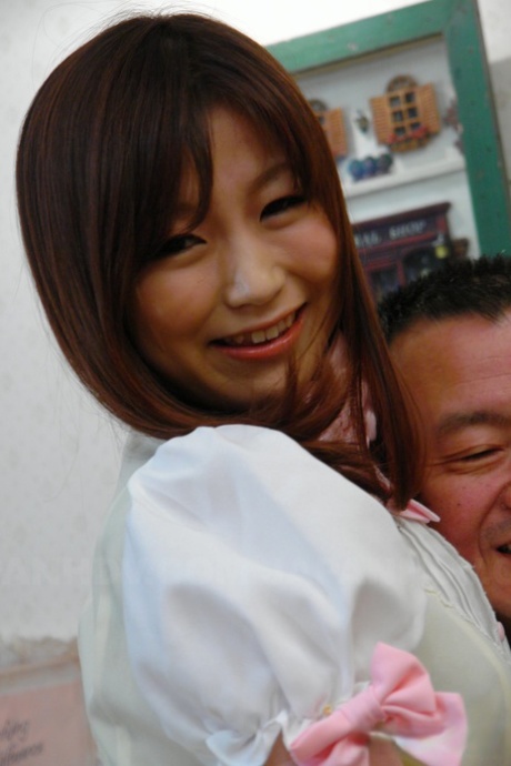 Indy: Shino Tanaka, an Asian maid and wife of Brunette, enjoys tasting her boss's penis and cum.