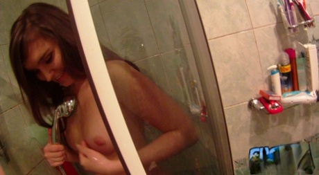 Tracey's character, Tracy, is a brunette with small nipples who gets fucked in the toilet in POV 2.
