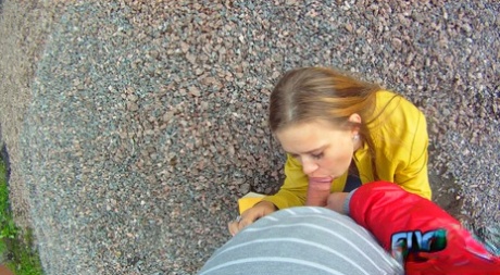 A young girl named Emma enjoys having her pussy and receives a doggystyle sexual act at the construction site.