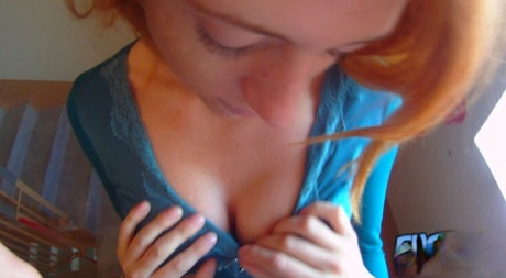 During her POV, Renata the new redhead has her perky boobs massaged and pussy stimulated.