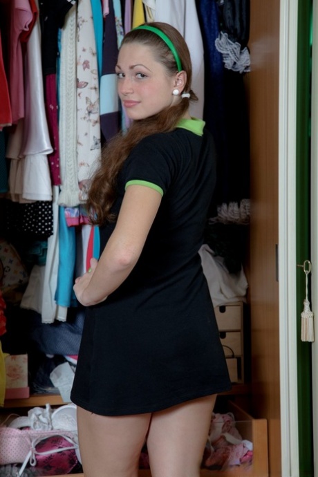Adolescent Vlada puts on clothes and gives a BJ before being given anal sex.