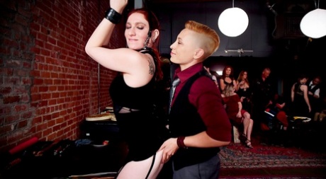 A wild BDSM session sees Aiden Starr, with his big breasts on her chest, fisting in uncharacteristically low-profile situations.