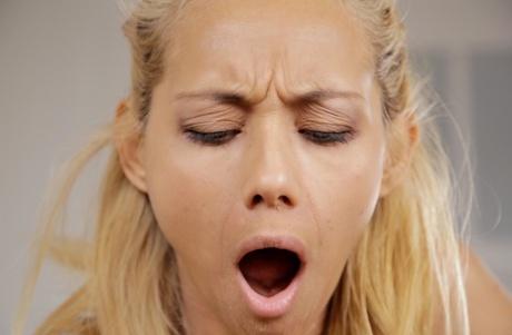 Following a steaming massage, blonde adult film actresses like Veronica Leal get their hair cut off.