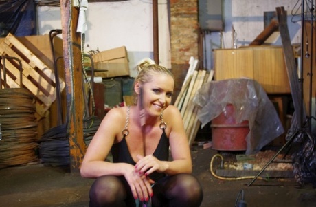 Sex star Mandy Bright and Kathia Nobili, who are both big tit-singing pornstars, get tied up in their pants and fucked into open fists.