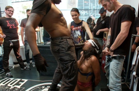 Said in 'Public Disgrace': Lexington Steele and Sadie Santana (left) are embroiled