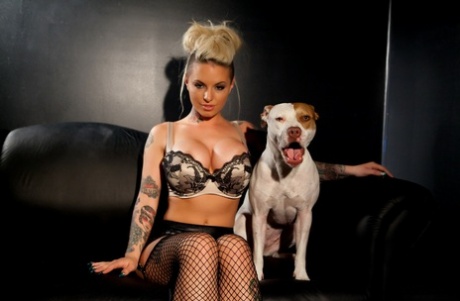 Blonde MILF With Tattoos Christy Mack Flaunts Her Ass In Sexy Fishnets