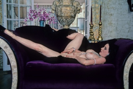 Black Haired Centerfold Dita Von Teese Fondles Her Amazing Tits And Warm Cunt
