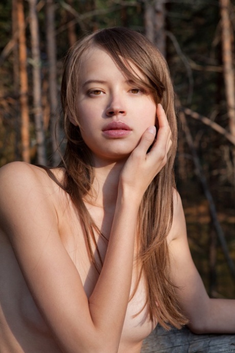 Adorable Amateur Kitana A Teases With Her Lovely Skinny Body In The Woods