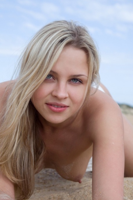 Sweet Teen With Blue Eyes Luciana A Unveils Her Natural Tits On The Beach