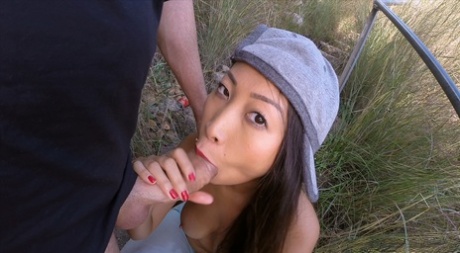 The French heroine Sharon Lee unleashes an intense outdoor bj and is relentlessly slammed.