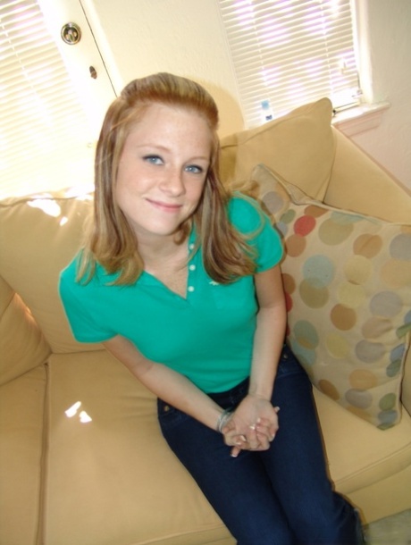 Cute Ginger Teen Amber Shows Her Muff And Gives A Lovely Blowjob
