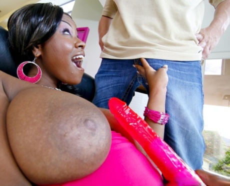 Sexy Ebony Mahogany Bliss Displays Her Big Boobs And Tastes A Long Dick