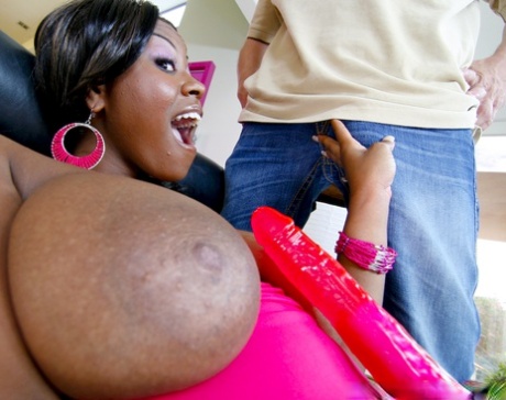 Sexy Ebony Mahogany Bliss Displays Her Big Boobs And Tastes A Long Dick