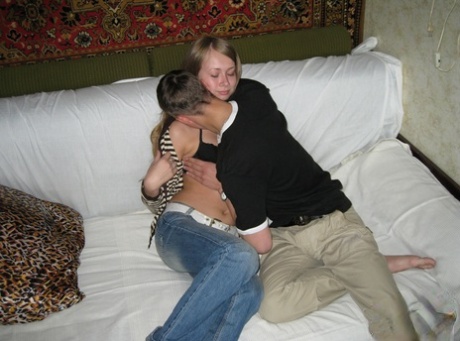 Blonde Russian teen with a big ass Yulia Blondy enjoys hardcore sex