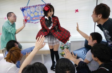 Japanese Schoolgirl In A Plaid Coat Ruri Narumiya Gets Her Twat Licked