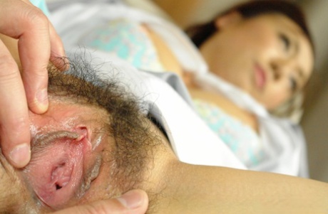 The hardcore woman, Ayumi Wakaba, is given a hairy muff to make her look like an Asian sweetheart.