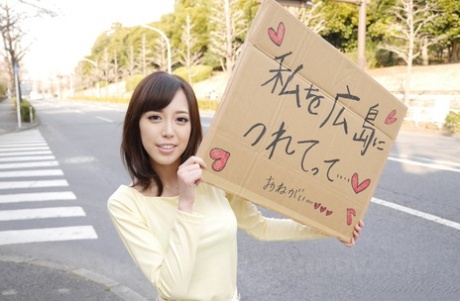 While in a car, Shiori Yamate displays her radiant breasts and gives birth to milk.