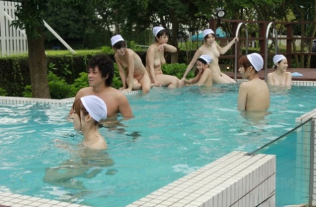 Asian Babe With Big Nips Seshiru Kurosaki Gets Nailed At A Pool Party