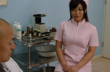 Both the Asian nurse Aika Hoshino and a horny doctor are given oral sex by one.