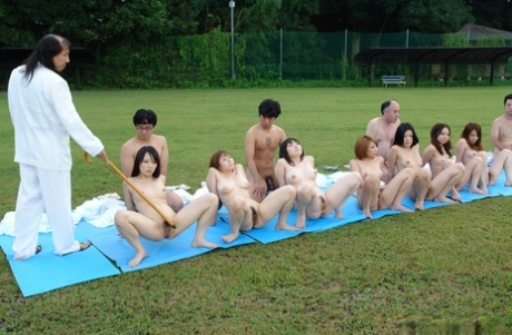 Japanese babes engage in intimate games as part of an outdoor XX ritual.