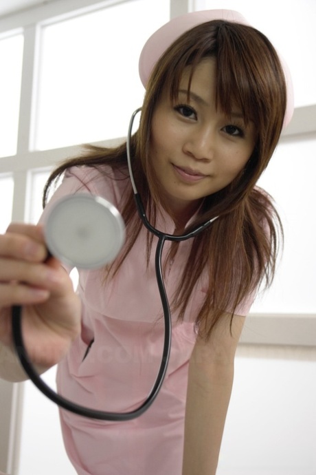 Hot Japanese nurse Honami Isshiki gets sexually stimulated by her steamy patients.