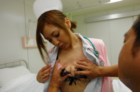 Charming Asian Nurse Mio Kuraki Takes Off Her Uniform And Masturbates