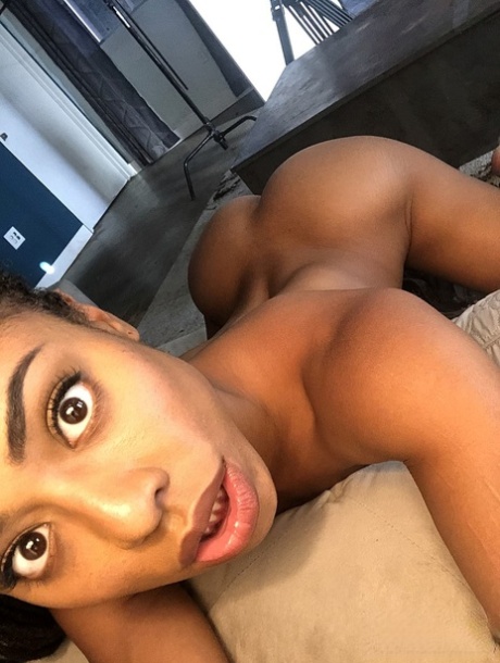 Ebony Girl Kira Noir Teases With Her Small Bum And Tiny Tits In A Solo