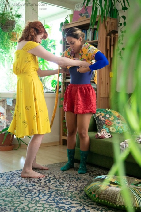 The tits of MILF Luciana and Maddie are revealed as they wear their clothes.