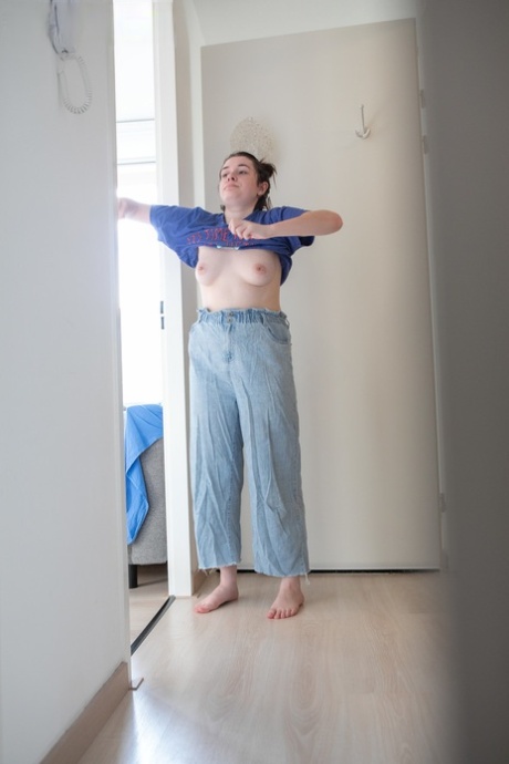 Casey Q, the hornless Australian amateur who is not very athletic, is observed while wearing her pajamas.