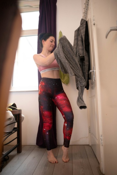 Marine, the sexiest model on the block, displays her bona fide bust while getting dressed.