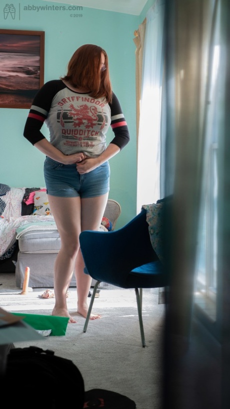 Chubby Redhead Amateur With Big Boobs Breanna Dresses In Clothes