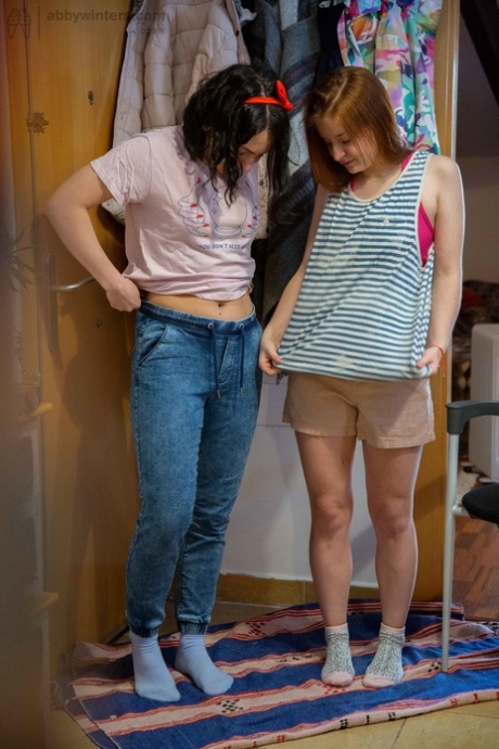 Hot bodies: Teens Galina & Nina B show off their hot bodies as they put on their clothes.