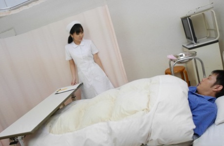 Asian Nurse Miyuki Ojima Strips Her Patient And Gives Him A Nice BJ