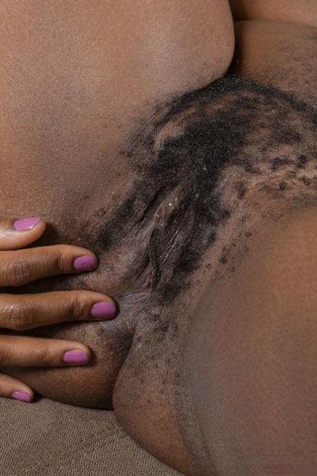 Gorgeous Ebony Amateur Carla Cain Spreads Her Exotic Hairy Pussy Up Close