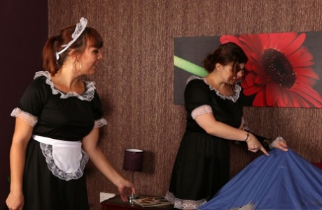 Slutty Maids Welcoming A Hotel Guest With A Very Arousing CFNM Handjob