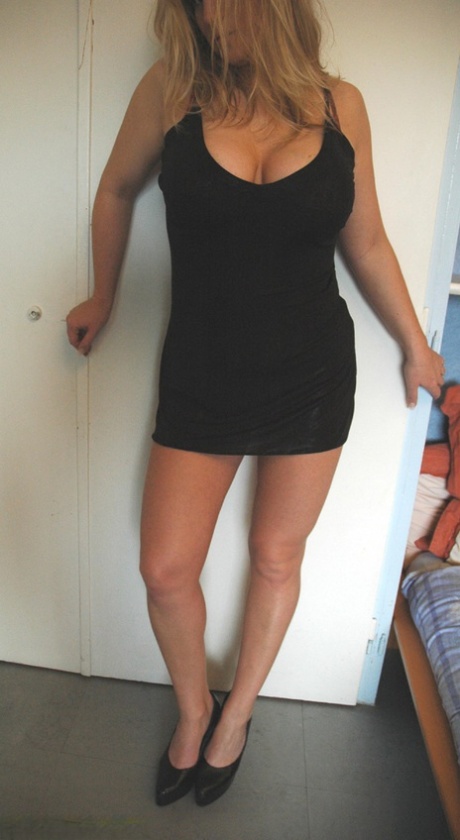 Beautiful Amateur MILF In A Black Dress Zdenka K Exposes Her Sexy Legs And Ass