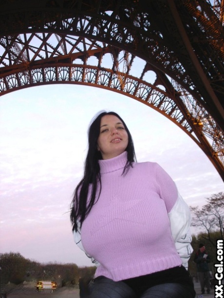 The amateur globetrotter Joana in Paris flaunting her big tits to the world.