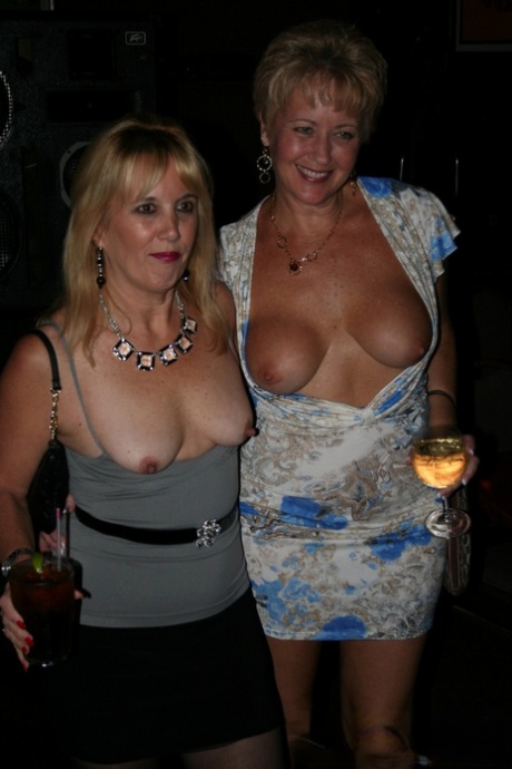 Horny Matures With Big Juggs Flaunt Their Bosoms In A Night Club