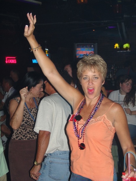 Big Tits: Tracey Malkin (left) bares her talent as amateur swinger Tracy Lick takes the stage in a night bar.