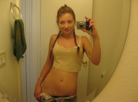 Beautiful amateur teen Dixie takes selfies of her hot body in the mirror