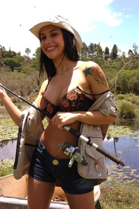 Brazilian Babe Monica Mattos Strips & Shows Her Big Ass While Fishing