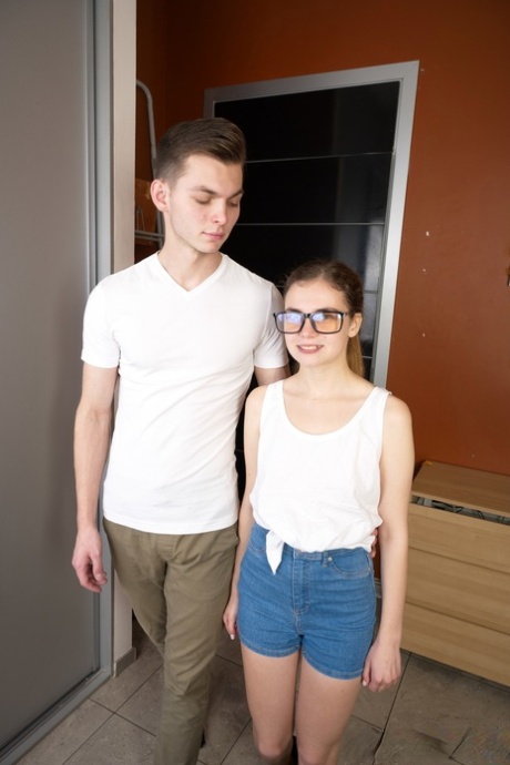 Skinny Teen In Glasses Bella Gray Rides A Big Cock & Takes A Facial Cumshot