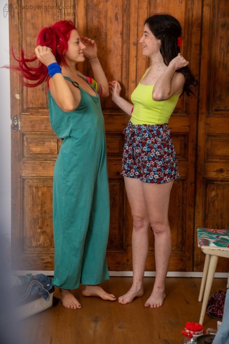 Cute Australian teens Danna & Elysa get spied on while dressing each other