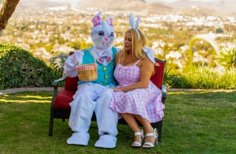 Despite her fondness for the Chubby MILF doll, Karen Fisher remains uneasy as she is pulled by a perverted Easter bunny.