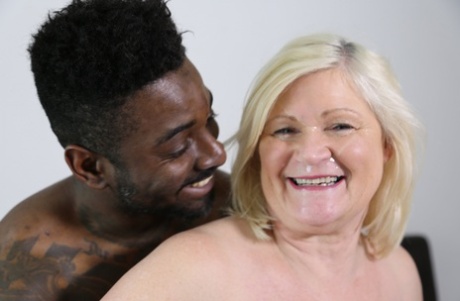 Big-breasted Granny Lacey Starr Ends Wild Interracial Action With A Facial