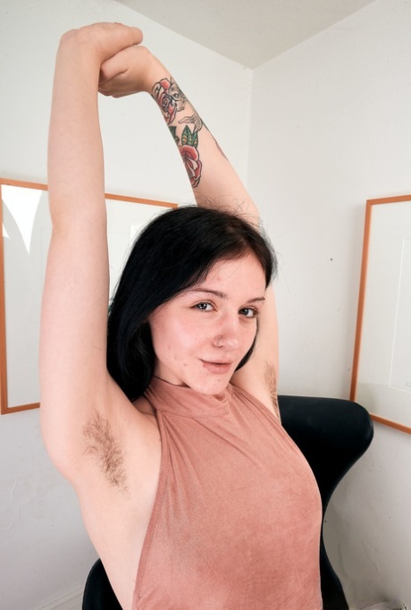 Sweet Inked Teen Rosalyn Sphinx Teases With Her Bushy Armpits And Crotch